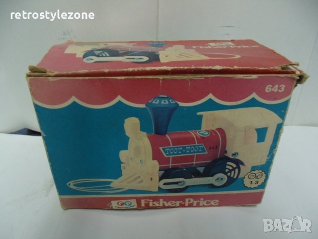 № 6689 стара играчка - влакче / локомотив  - Fisher - Price  Toys - Великобритания 1977 г   , снимка 8 - Други ценни предмети - 39000907
