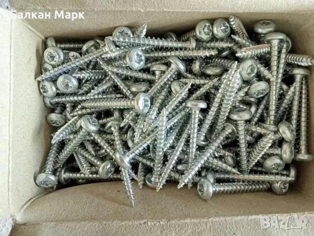 Винтове за дърво с обла глава TORX 4.5x35 - 200 бр. / Поцинковани / Внос от Германия