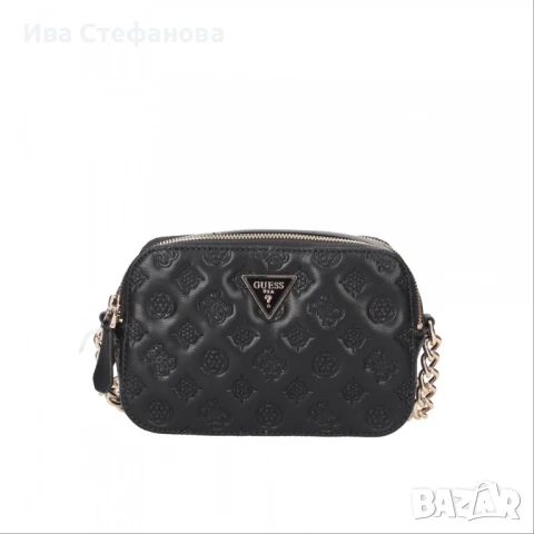 Уникална оригинална моркова черна чанта Guess