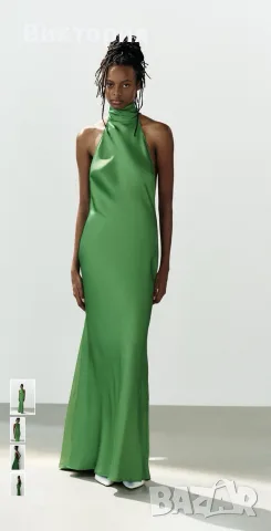 Сатенена рокля Zara XS