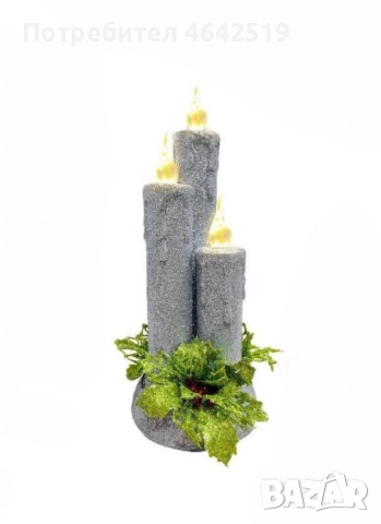 Коледна магия с три бляскави LED свещи, снимка 5 - Декорация за дома - 52336849