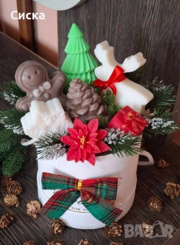 Коледен букет със глицеринови сапуни с добавен аромат, снимка 8 - Коледни подаръци - 52435439