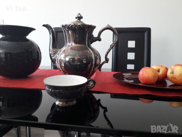 Немски костен порцелан посребрен ,1900г , снимка 10 - Сервизи - 34293935