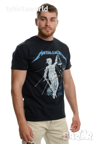 Нова мъжка тениска с дигитален печат на музикалната група METALLICA and justice for all, снимка 5 - Тениски - 40426698