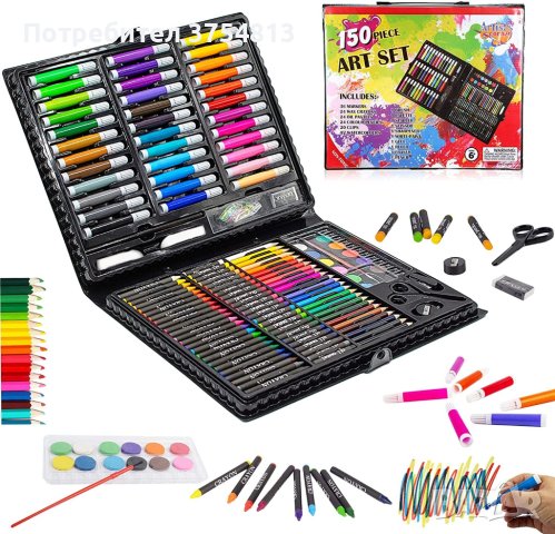 Комплект за рисуване за деца - 150 части! , снимка 3 - Рисуване и оцветяване - 42505855