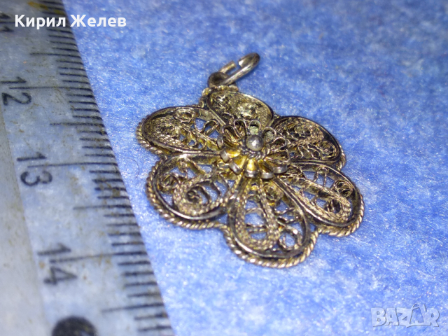 РАЗКОШЕН СТАРИНЕН ФИЛИГРАНЕН СРЕБЪРЕН МЕДАЛЬОН ЦВЕТЕ ВИСОКА ПРОБА СРЕБРО РЪЧНА ИЗРАБОТКА 41887, снимка 6 - Антикварни и старинни предмети - 44707560