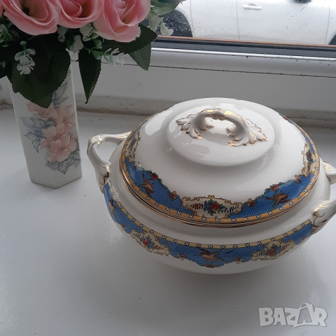 Старинен супник Burslem,England kостен порцелан , снимка 3 - Сервизи - 44752266