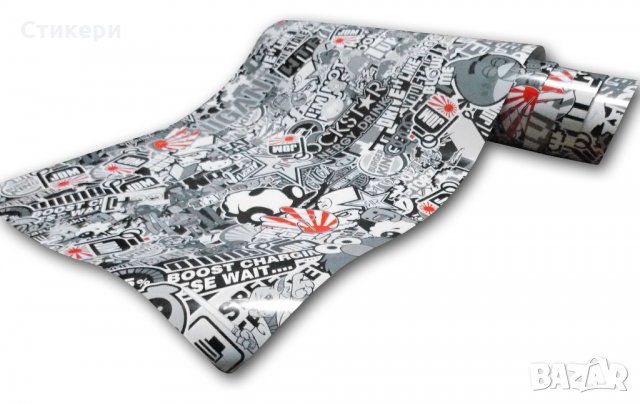 ПРОМО! стикер BOMB 150х50см JDM руло ЧЕРНО ЧЕРВЕНО, снимка 3 - Аксесоари и консумативи - 29729643