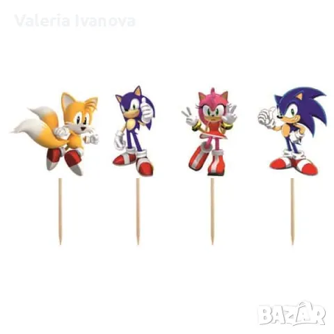 Топери Соник таралежа, 8 броя, в комплект 99948