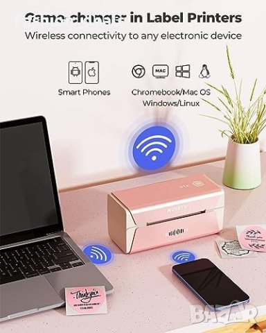 Нов WiFi принтер за етикети термопринтер компютри и мобилни устройства, снимка 5 - Друга електроника - 42316175