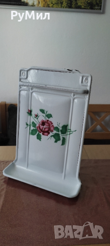 Емайлирана, стенна поставка/ закачалка за черпаци* Ретро* , снимка 6 - Антикварни и старинни предмети - 44648244