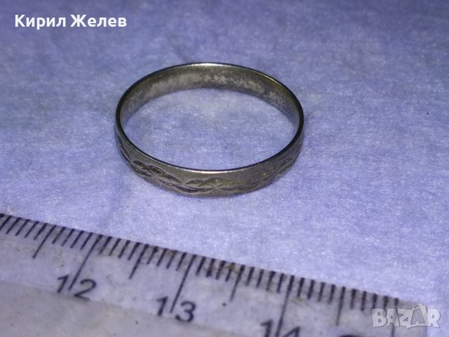Стар РЪЧНО ОРНАМЕНТИРАН СРЕБЪРЕН ПРЪСТЕН Тип ХАЛКА ОКСИДИРАНО СРЕБРО ВИСОКА ПРОБА 40096, снимка 6 - Антикварни и старинни предмети - 42787694