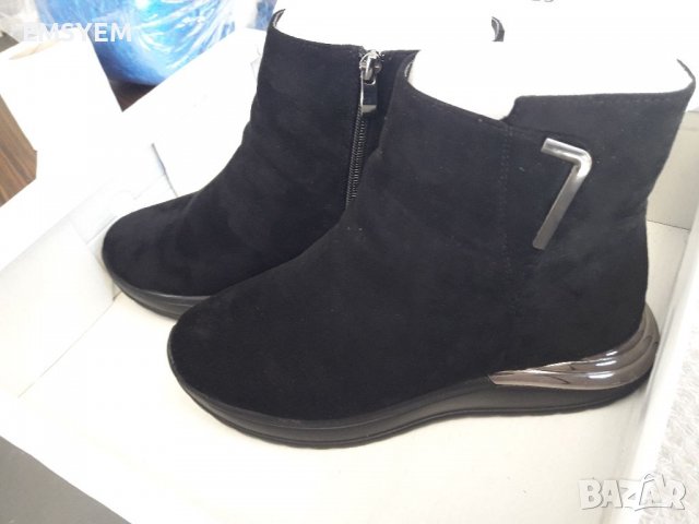 Боти Черен велур ARISE - размер 39 , снимка 9 - Дамски боти - 39615107