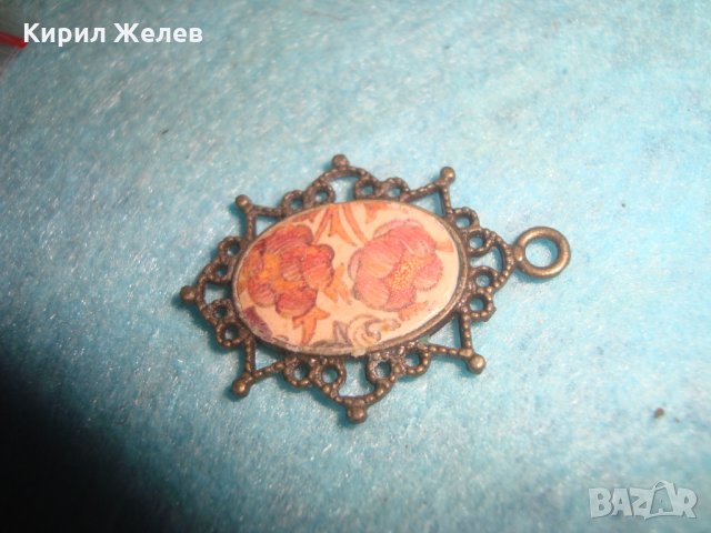 БРОНЗОВ АРТ ДЕКО ФЛОРАЛЕН ВИНТИДЖ МЕДАЛЬОН РЕТРО БИЖУ 12358, снимка 5 - Антикварни и старинни предмети - 35605694