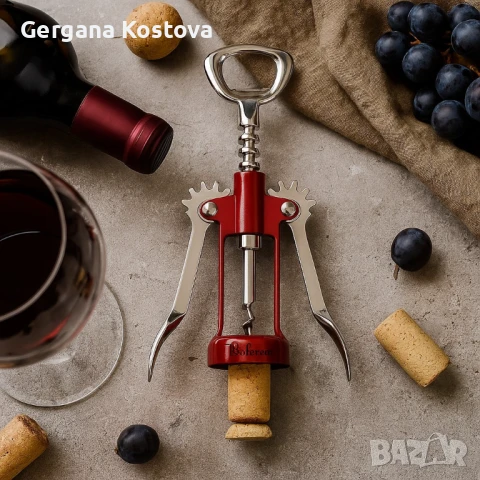 🥂 Тирбушон Luigi Ferrero Prima FR-4824 – луксозен тирбушон с лост и отварачка за бутилки, снимка 1