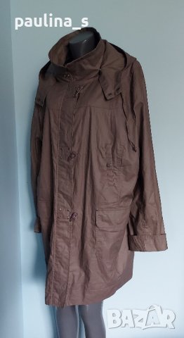 Ленено манто тип парка, с хастар "Ulla Popken" / голям размер , снимка 2 - Палта, манта - 42754089