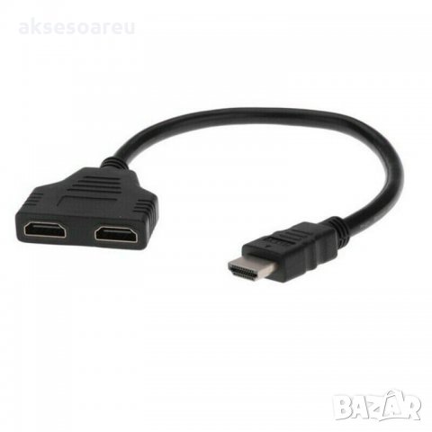 HDMI сплитер кабел HD 1080P 4K видео адаптер 1 вход 2 изходен порт Hub за X-box PS3/4/5 DVD HDTV PC , снимка 4 - Приемници и антени - 35214433