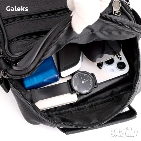 Ежедневно/Елегантна и Практична мъжка чантичка /Кафява и Черна естествена кожа!, снимка 8 - Чанти - 50530782