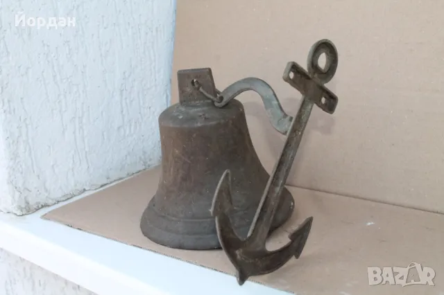 Бронзова камбана и стойка котва, снимка 10 - Антикварни и старинни предмети - 50349285