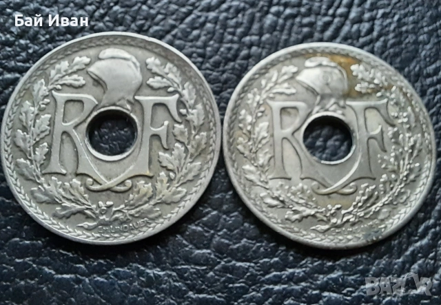 Стара монета 25 сантима 1930 г. и 1939 г. Франция - топ !, снимка 10 - Нумизматика и бонистика - 42219848