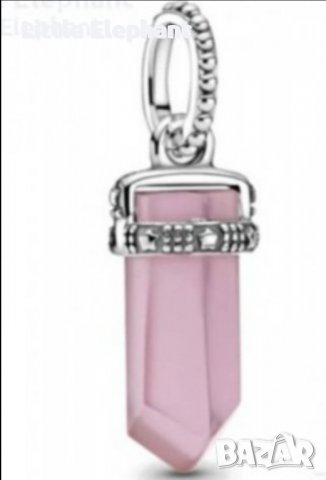 Last cut off Сребърен висящ елемент Пандора,"Pink cristal"/нов
