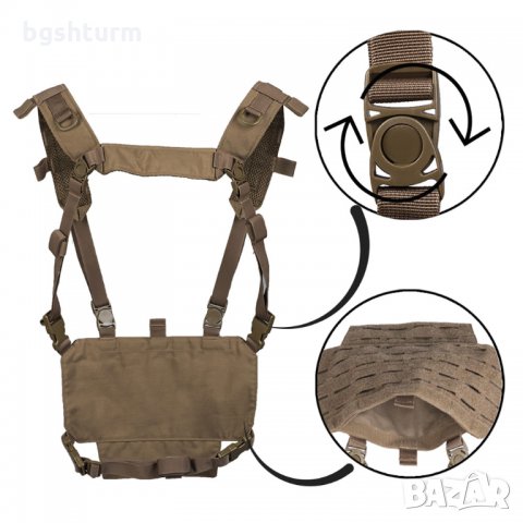 Колан тактически Mil-tec Lightweight Chest Rig, dark coyote, снимка 2 - Колани - 29402921