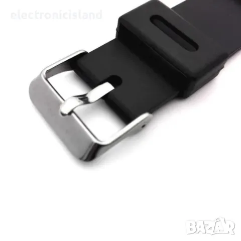 Каишка за ръчен часовник от черен силиконов каучук, разгъваща катарама, Водоустойчива, ширина 22 мм, снимка 2 - Каишки за часовници - 48214073