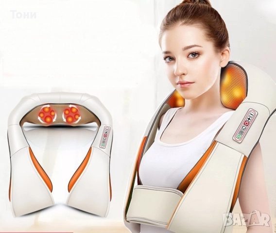 Шиацу 4D масажор за врат, гръб, плешки и рамене с функция затопляне , снимка 8 - Масажори - 52586522