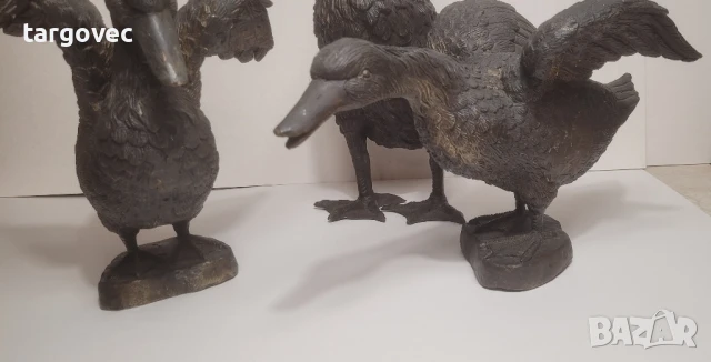 уникално красиви три броя бронзови фигури статуетки пластики патета, снимка 6 - Статуетки - 51418576