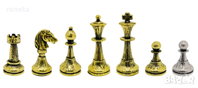 Фигури Класика, За шах, Метални, Сребристо/златисто