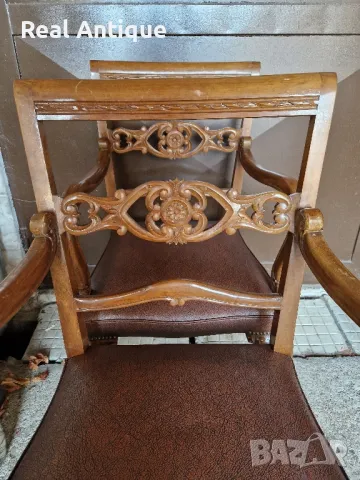 Чифт страхотни антикварни столове кресла в стил Луй 15, снимка 6 - Антикварни и старинни предмети - 47331744