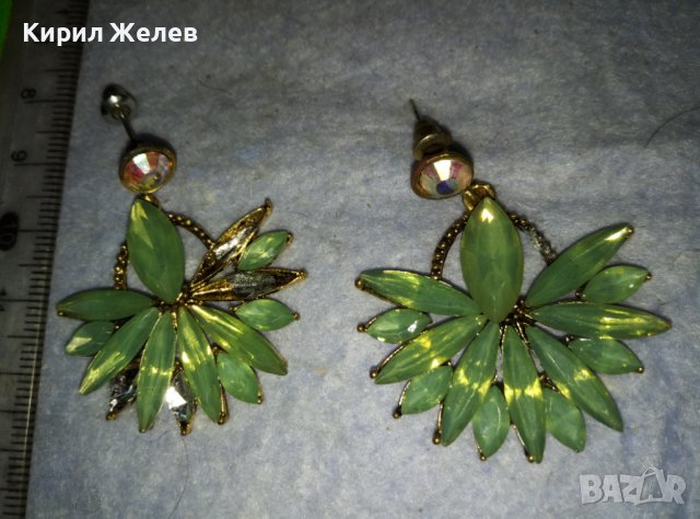 ЧИФТ СТАРИ ВИНТИДЖ АРТ ПОЗЛАТЕНИ КРИСТАЛИ ФЛОРАЛНИ ОБЕЦИ 28531