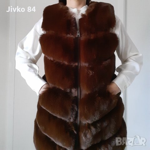 Дълги дамски естествени елеци  от РЕКС (кралски заек), снимка 9 - Елеци - 34299744