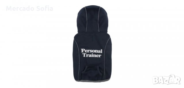 Черен суичър с качулка и щампа 