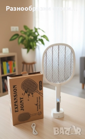 ​🦟 Електрическа Мухобойка 2-в-1 с Акумулаторна Батерия! 💡