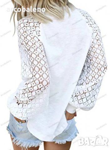 Дамска семпла блуза с дълги ръкави и кръгло деколте, 5цвята , снимка 3 - Блузи с дълъг ръкав и пуловери - 39470757