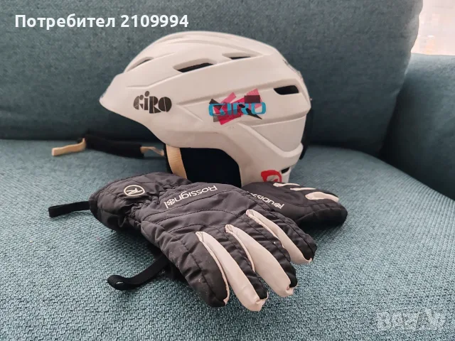 Детска ски каска Giro + ръкавици Rosignol, снимка 6 - Зимни спортове - 56541193