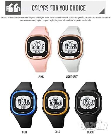Нов GBB Цифров Дамски часовник многофункционален водоустойчив Подарък, снимка 3 - Дамски - 42191421