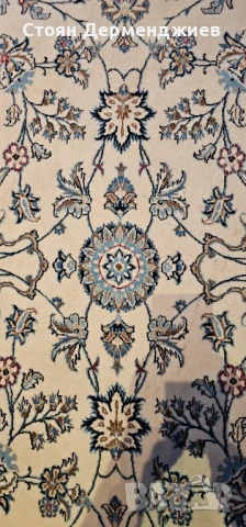 Оригинален персийски килим Наин, снимка 11 - Килими - 50567744