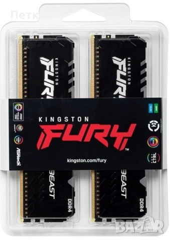 RAM памет Kingston RGB 32GB(2x8GB + 2x8GB) DDR4 3200MHz/два KIT-а