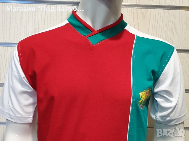 Нова мъжка тениска с шпиц деколте и трансферен печат България, герб, снимка 2 - Тениски - 29889810