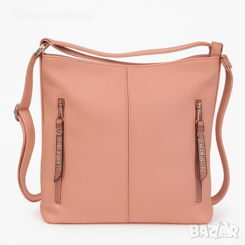 Стилна дамска чанта с предни джобове и минималистичен дизайн, снимка 8 - Чанти - 52173604