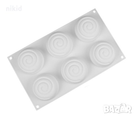 6 кръгли спираловидни форми форма за кексчета мус десерти сапун гипс шоколад, снимка 2 - Форми - 33736953