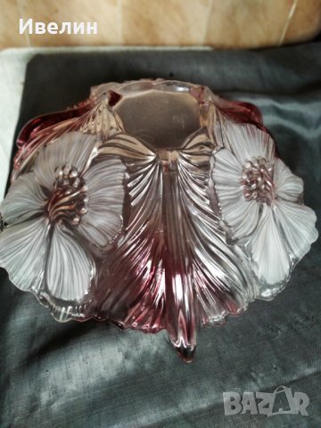 кристална,стъклена фруктиера арт деко, снимка 5 - Антикварни и старинни предмети - 29431856