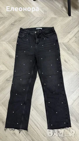 Дамски нови дънки Zara с камъни , снимка 3 - Дънки - 56325226