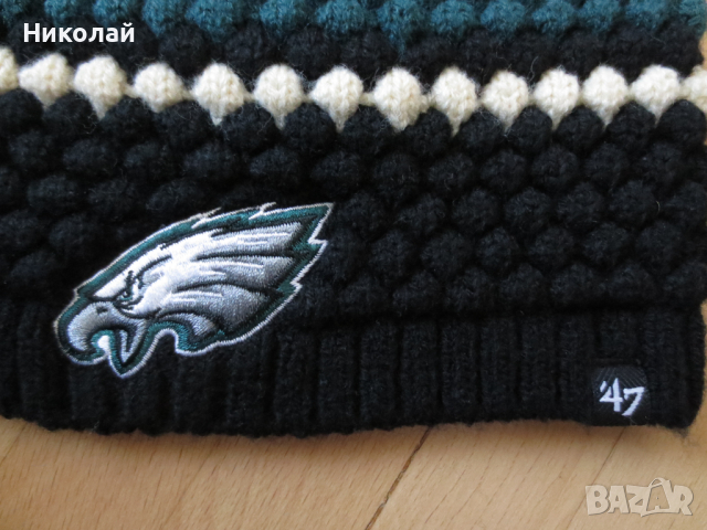 NFL Philadelphia Eagles 47 Women Cuffed Knit Hat with Pom, снимка 2 - Шапки - 44733221
