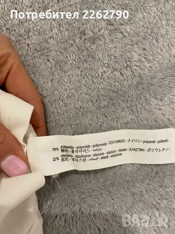 Бял топ Zara с паднало рамо, снимка 3 - Корсети, бюстиета, топове - 48970478