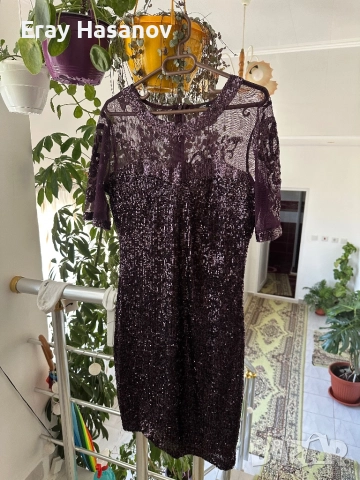 Елегантна вечерна рокля с пайети, снимка 4 - Рокли - 51567060