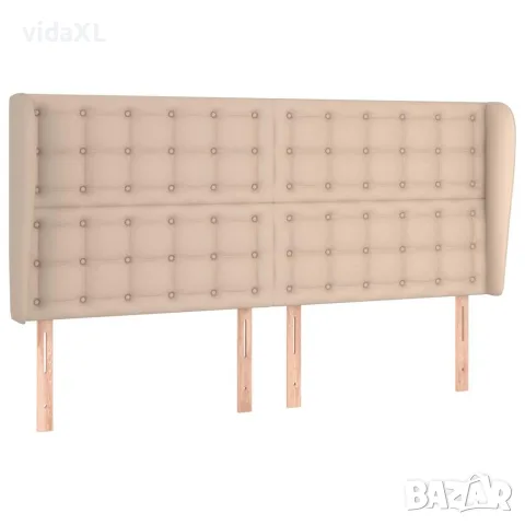 vidaXL Горна табла с уши, капучино, 163x23x118/128 см, изкуствена кожа