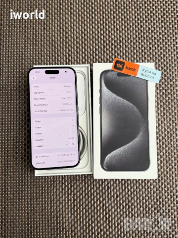 КАТО НОВ❗256gb❗ iPhone 15 Pro Лизинг от 40лв/м / Black Titanium USA черен, снимка 2 - Apple iPhone - 52752298